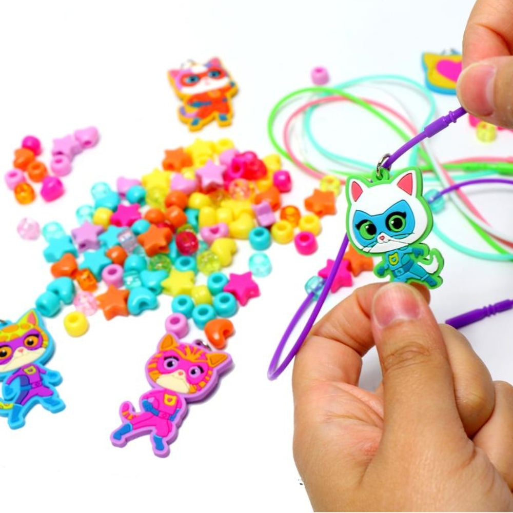 Disney Junior SuperKitties Necklace Activity Set Cat Shaped Case