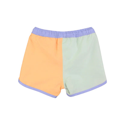 Vestido de Baño de Niño Morado Verde y Naranja / Color Block