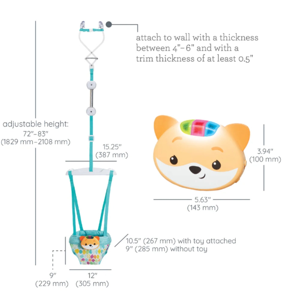 2 in 1 Music & Lights Doorway Jumper - Fox