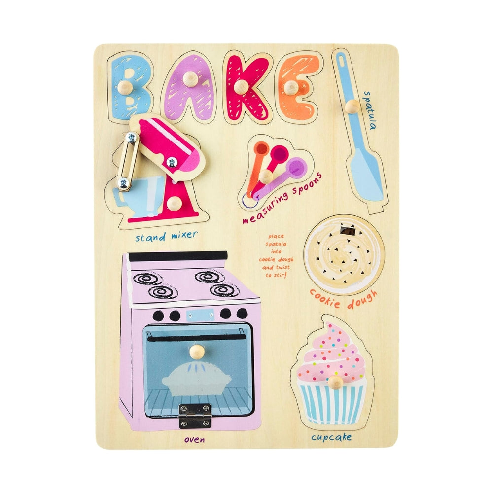 Bake Busy Board Wood Puzzle - Rompecabeza de Madera Hornear