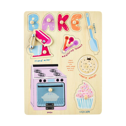 Bake Busy Board Wood Puzzle - Rompecabeza de Madera Hornear