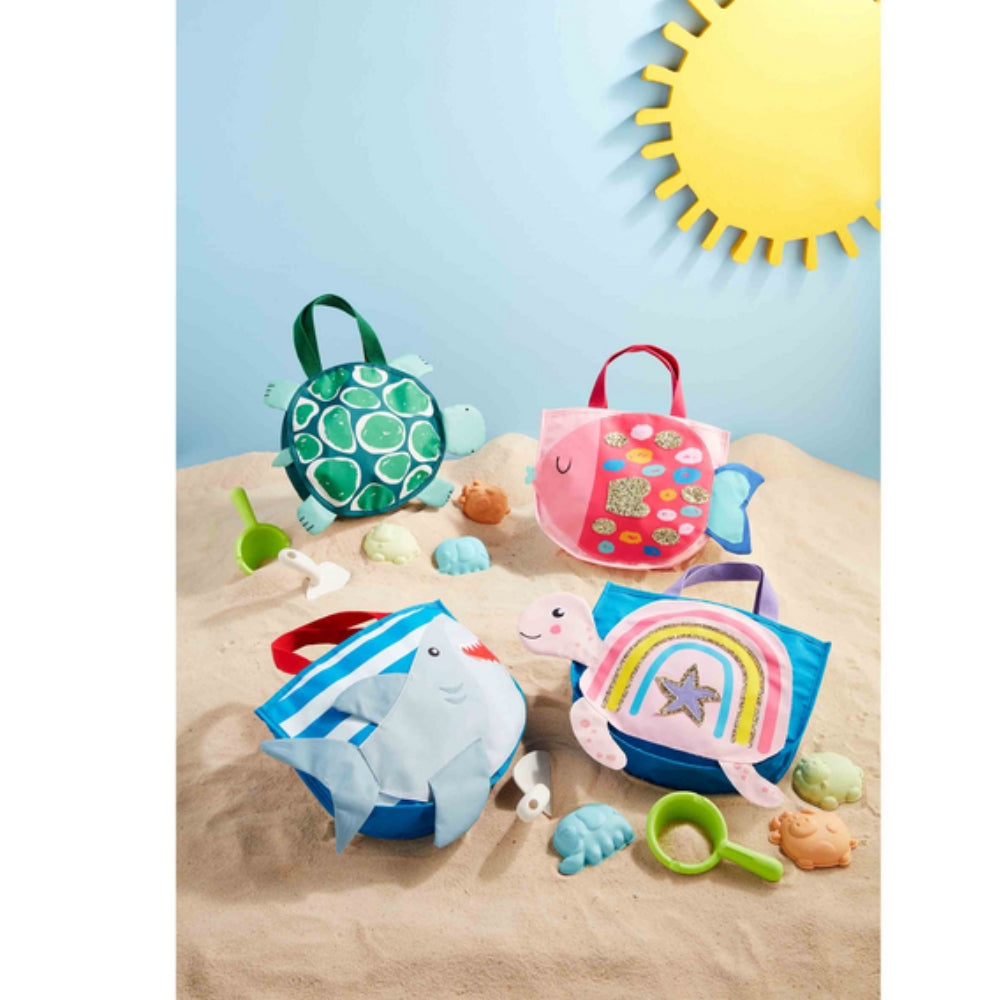 Tote de Playa con Juguetes de Pez Rosado