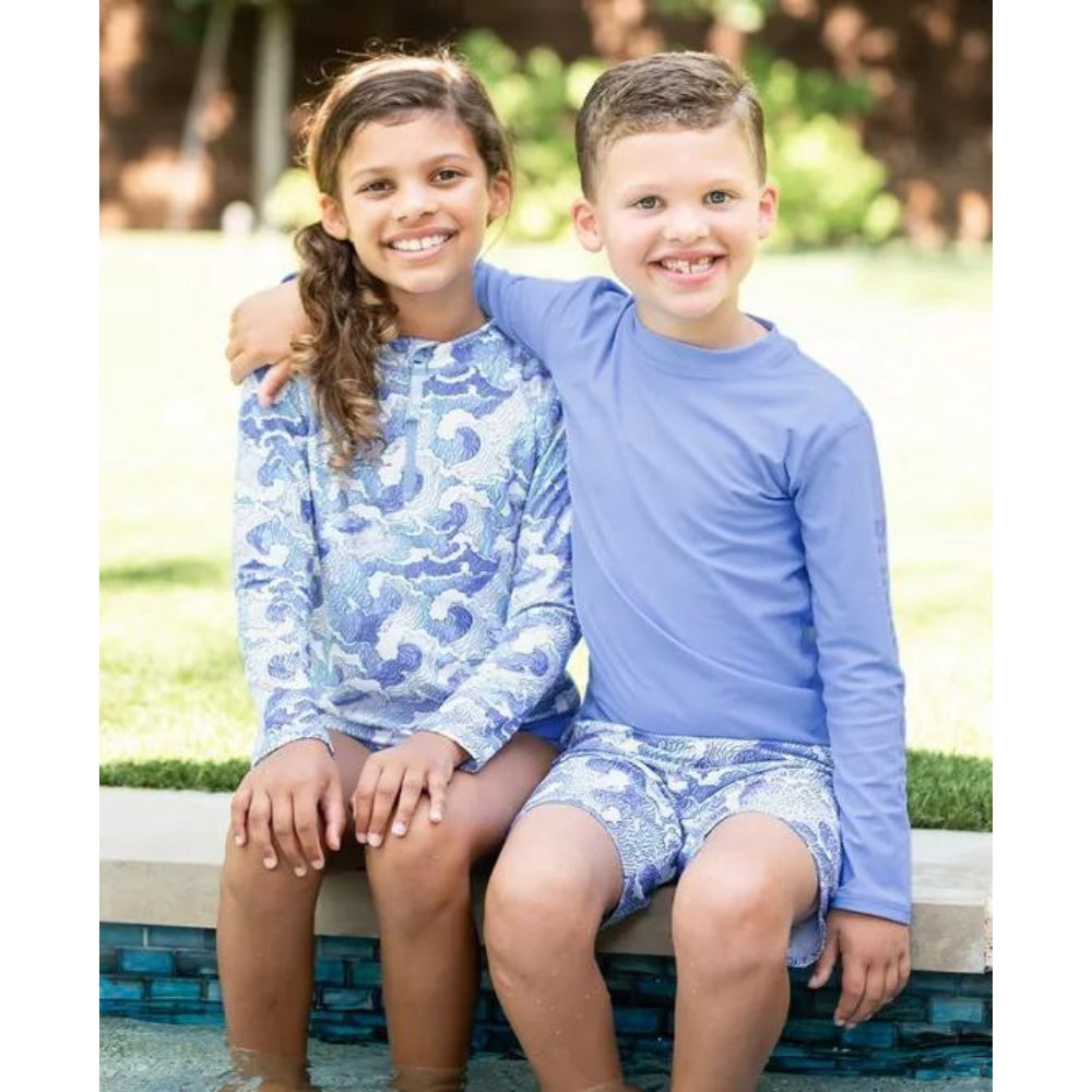 Rashguard Manga Larga Morada de Niño - Periwinkle