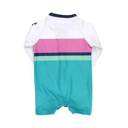 Vestido de Baño 1 Pieza Manga Larga Color Block