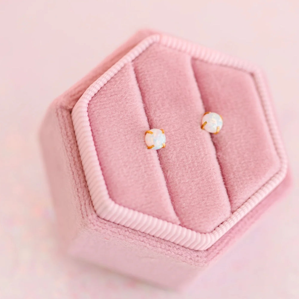 Aretes (Cubiertos 18K) - White Opals - Arete Opalo Blanco