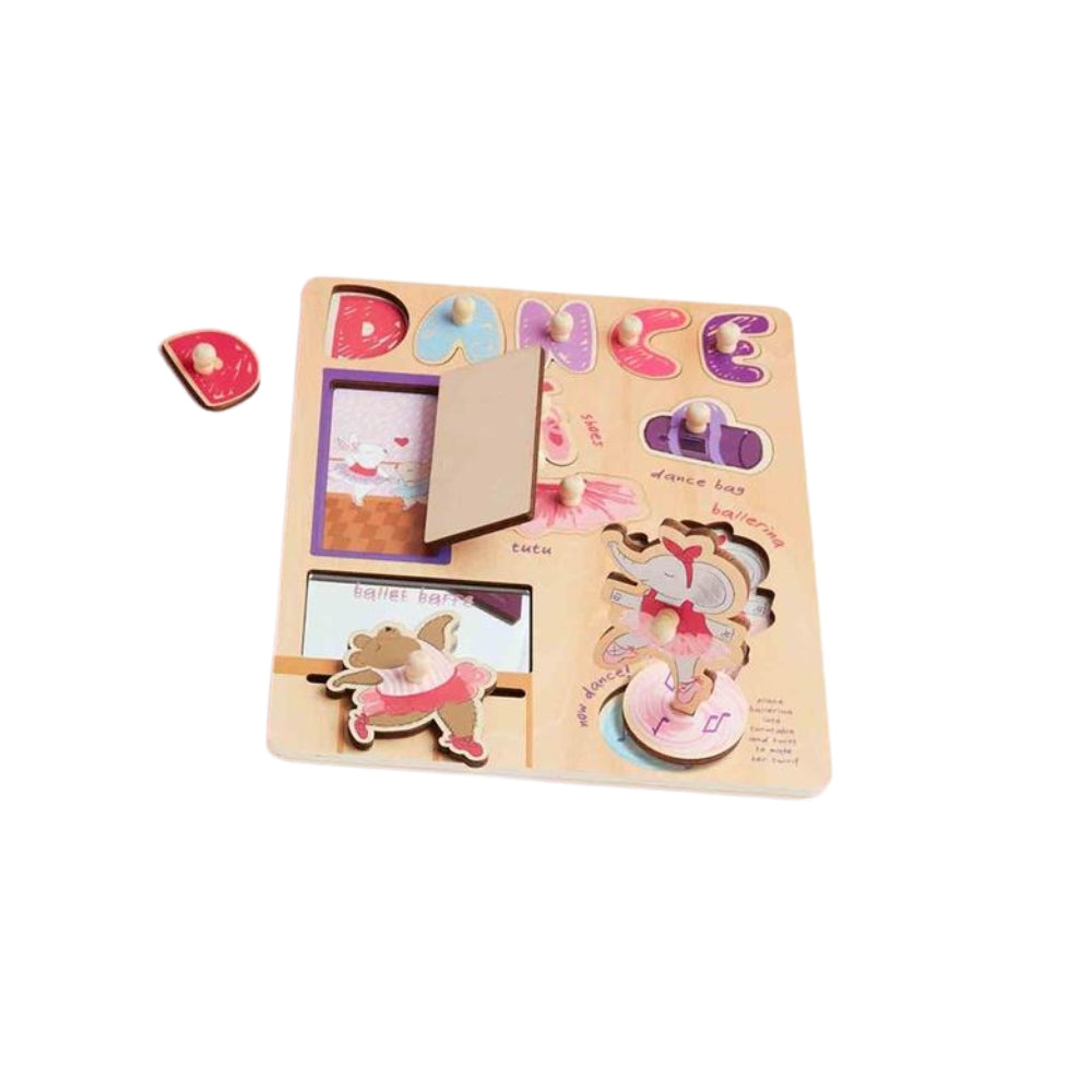 Dance Busy Board Wood Puzzle - Rompecabeza de Madera de Bailar
