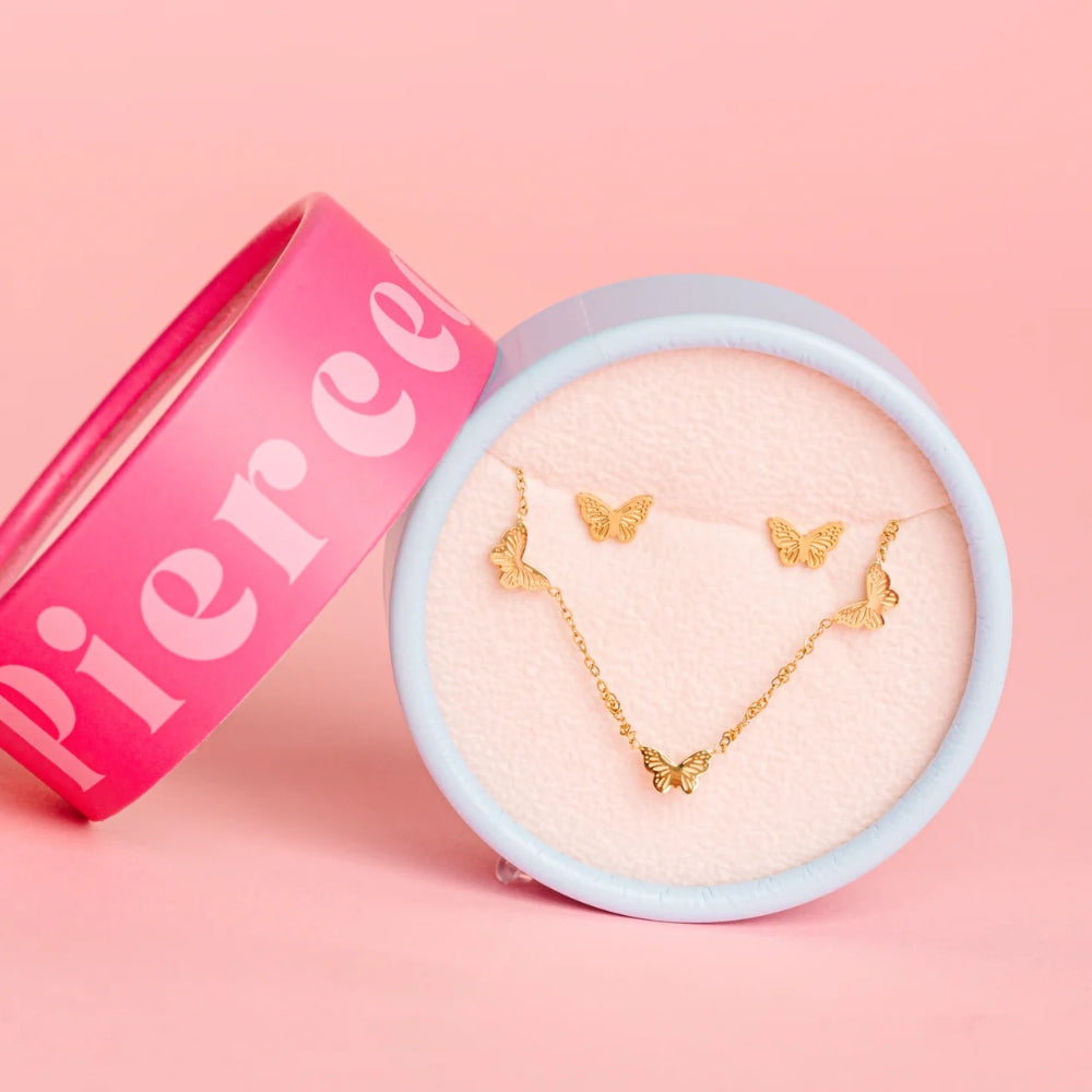 Classic Butterfly Necklace/Earring Set - Set de Aretes y Collar de Mariposa