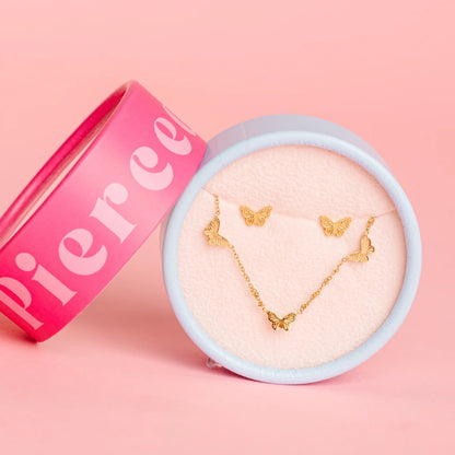 Classic Butterfly Necklace/Earring Set - Set de Aretes y Collar de Mariposa