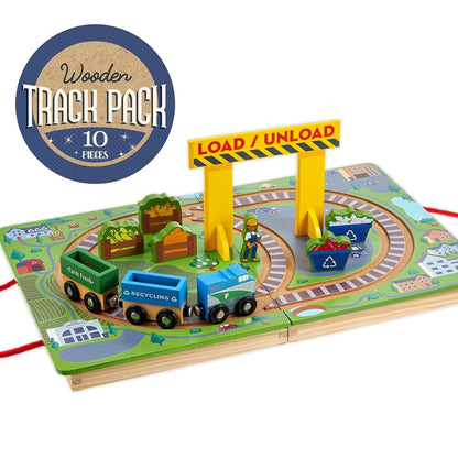 Grab & Go Railroad - Set de Tren de Madera con Maletita