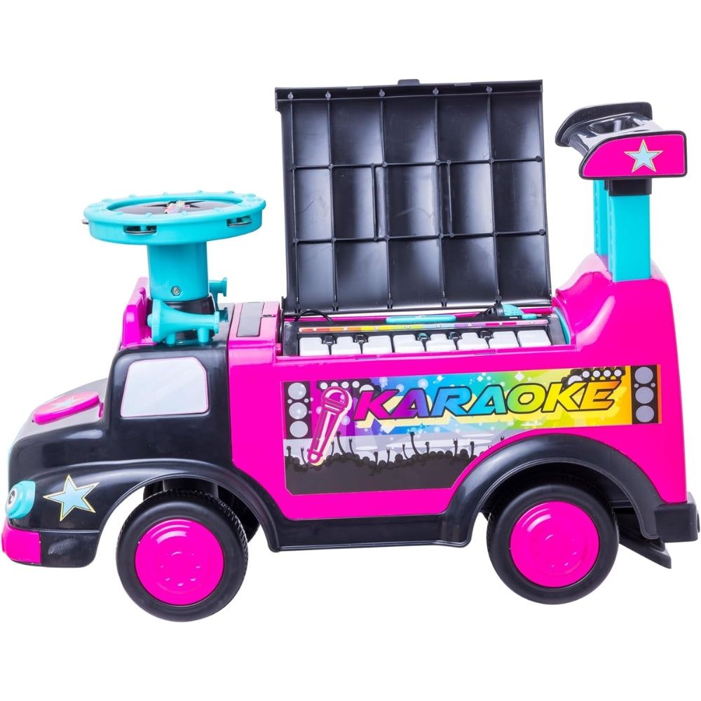 Carrito Interactivo con Instrumentos para Sentarse y Empujar - Waddle Karaoke Party Bus