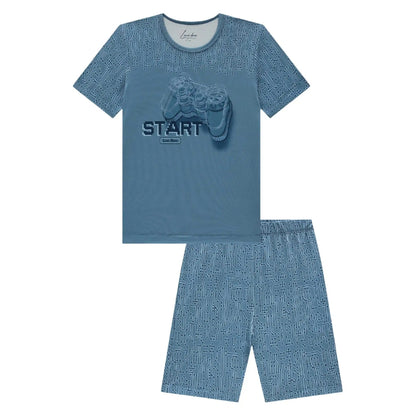 Pijama de 2 Piezas Manga Corta y Short Gamer