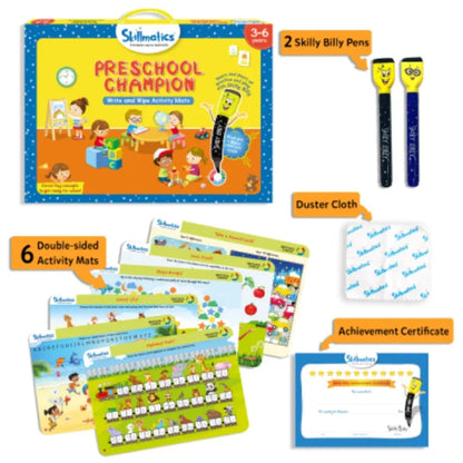 Preeschool Champion - Write & Wipe - 10 Mats Reutilizables