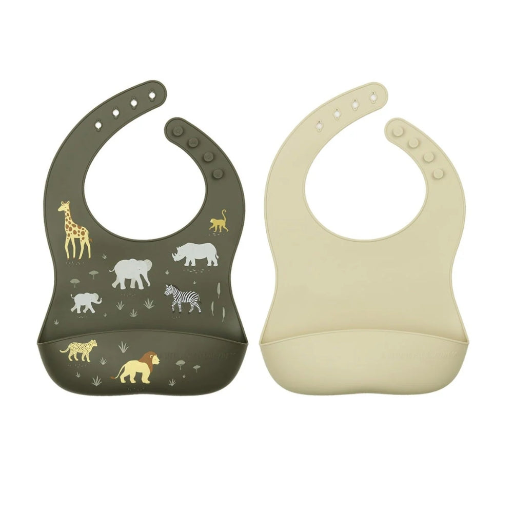 Silicone Bib Set of 2 - Set de 2 Baberos de Silicona