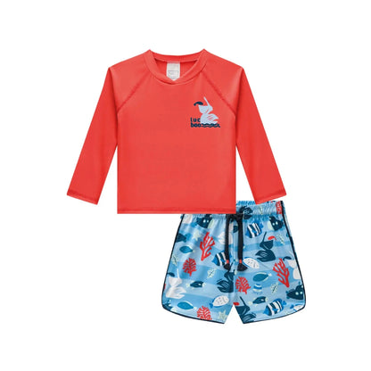 Conjunto de 2 Piezas Rashguard Manga Larga y Short - Animales Mar