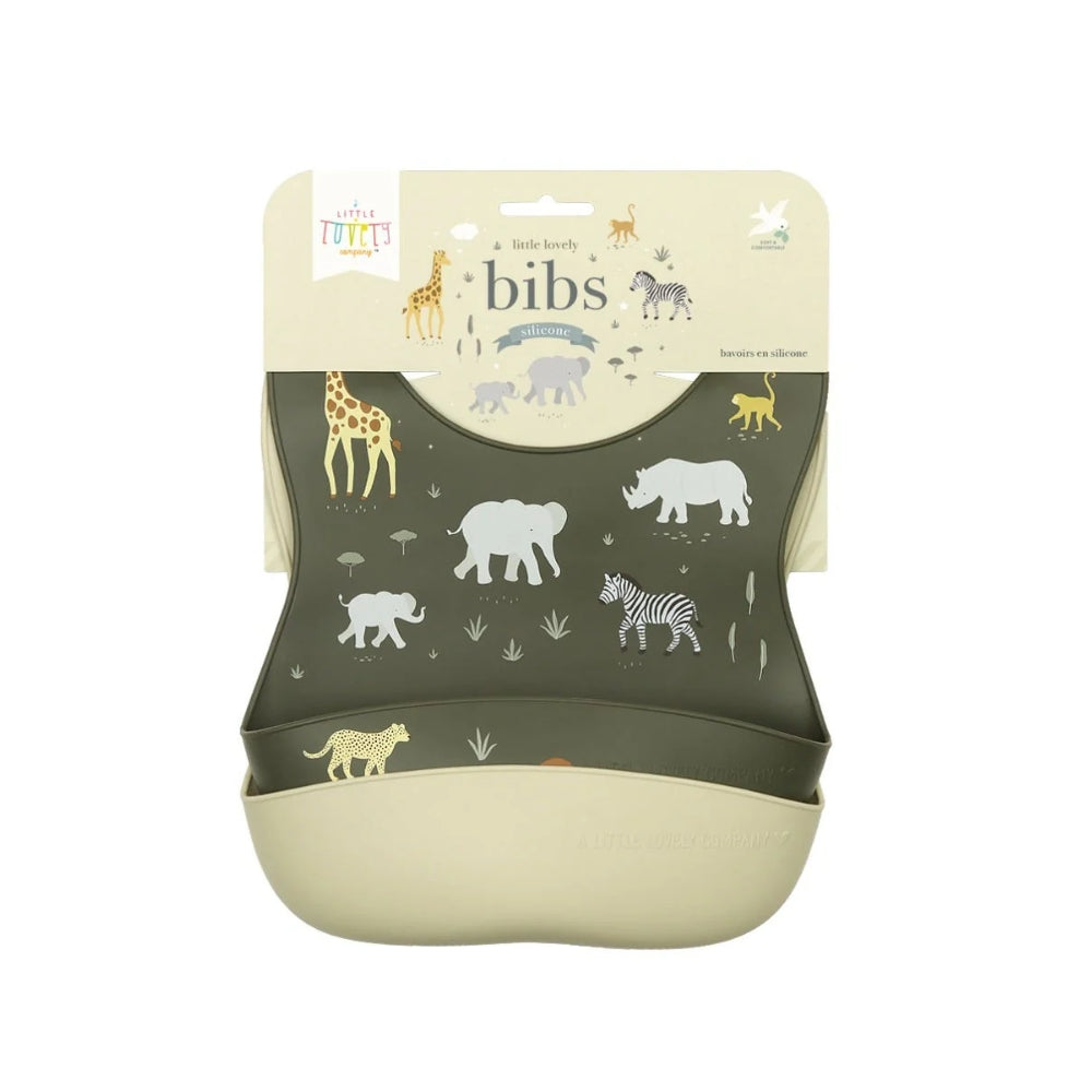 Silicone Bib Set of 2 - Set de 2 Baberos de Silicona