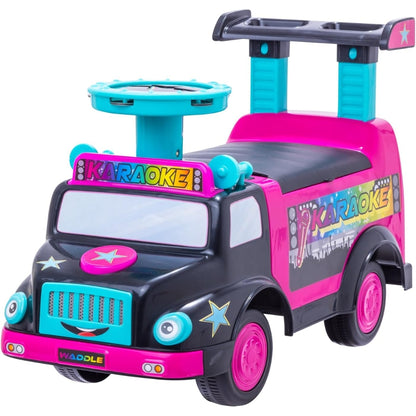 Carrito Interactivo con Instrumentos para Sentarse y Empujar - Waddle Karaoke Party Bus