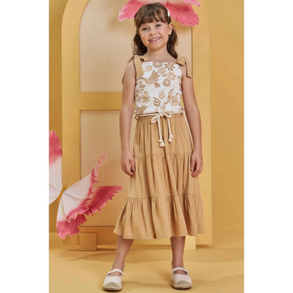 Conjunto de Falda y Crop Chocolate