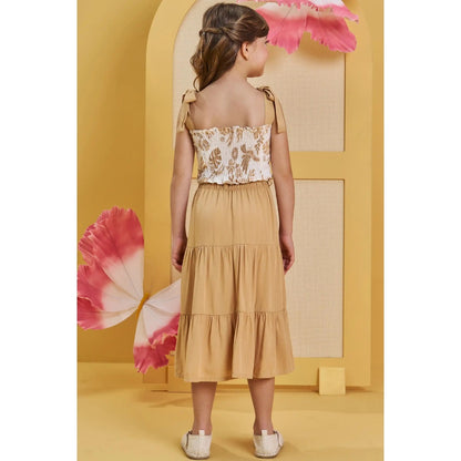 Conjunto de Falda y Crop Chocolate