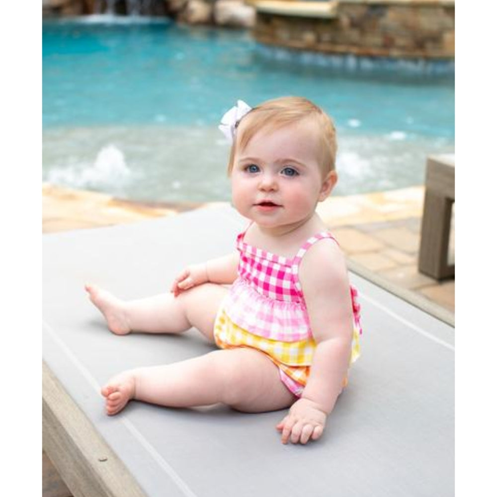 Vestido de Baño Entero de Ruchas Colores Pasteles