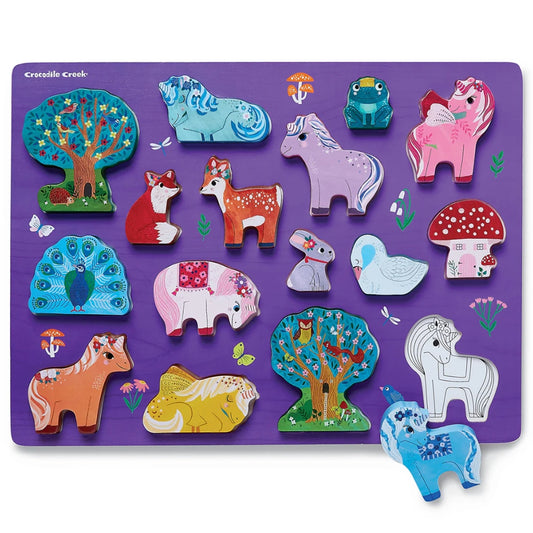 16-Piece Wood Puzzle - Unicorn Garden