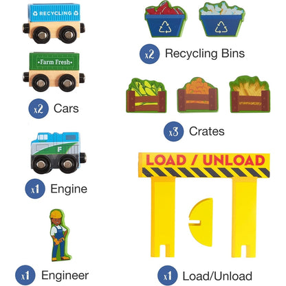 Grab & Go Railroad - Set de Tren de Madera con Maletita