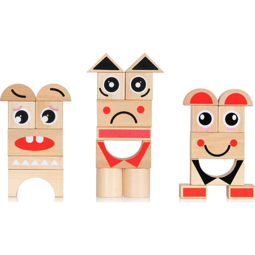 Expression Wooden Blocks - Bloques de Madera de Emociones / Expresiones