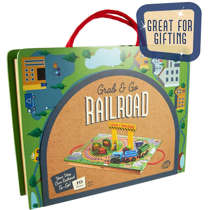 Grab & Go Railroad - Set de Tren de Madera con Maletita