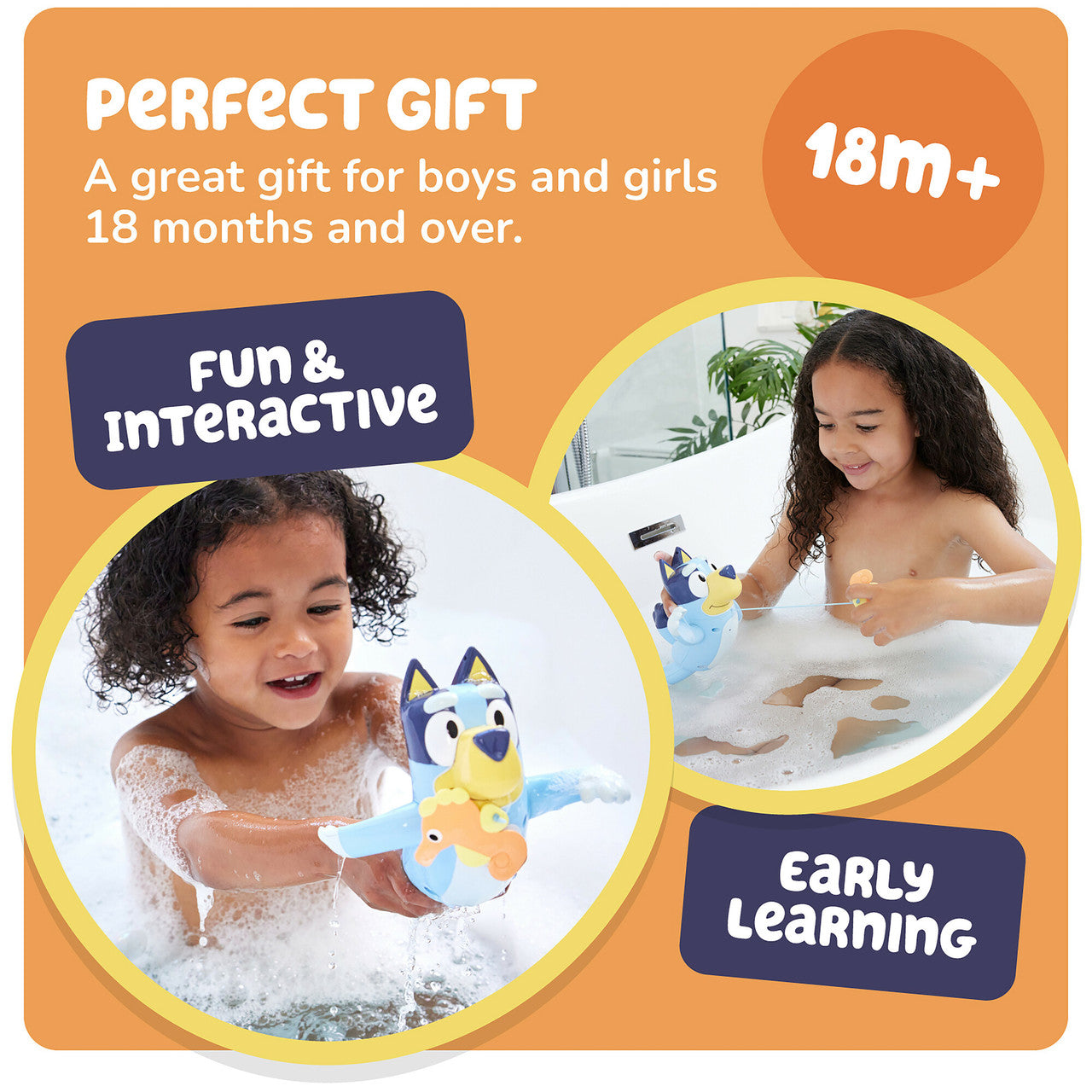 Swimming Bluey Bath Toy with Seahorse - Bluey Nadador