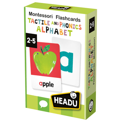 Montessori Flashcards Tactile & Phonis Alphabet - Tarjetas Tactiles Montesori del Alfabeto