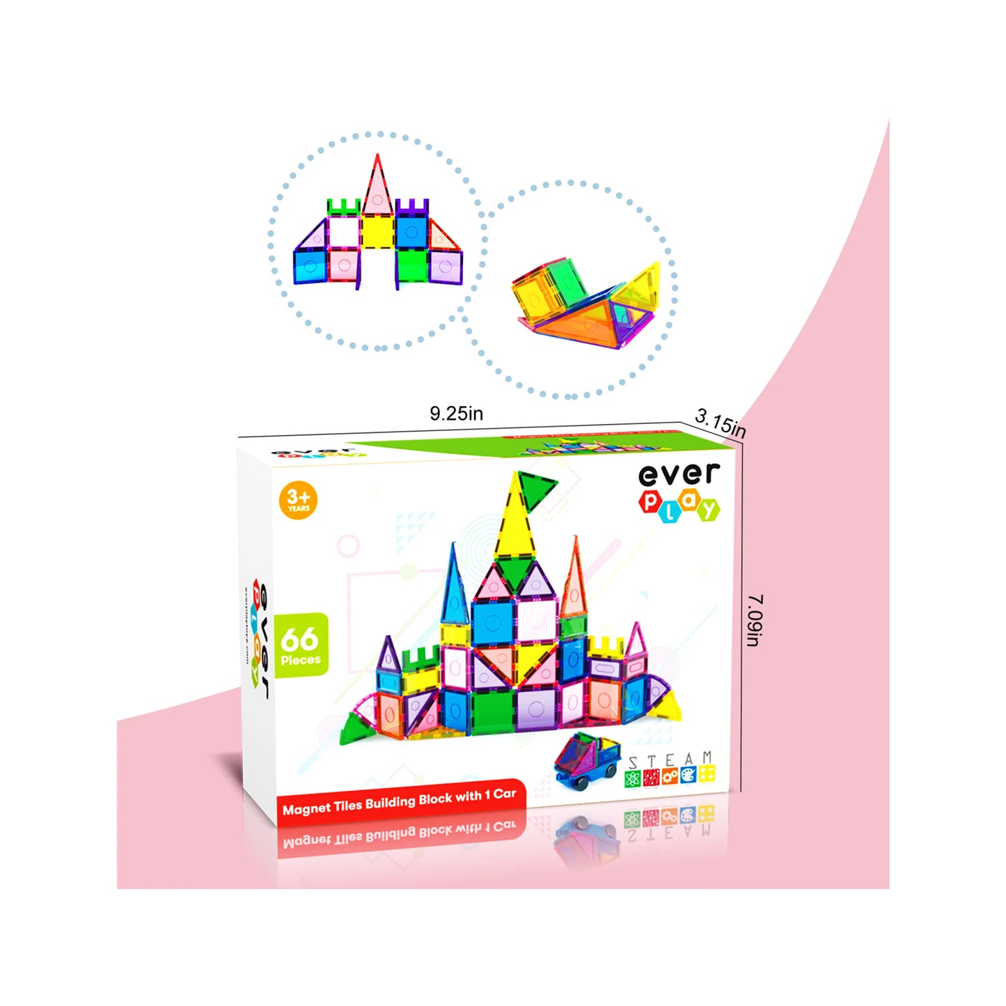 EverPlay - Set de 66 Piezas Bloques Magneticos