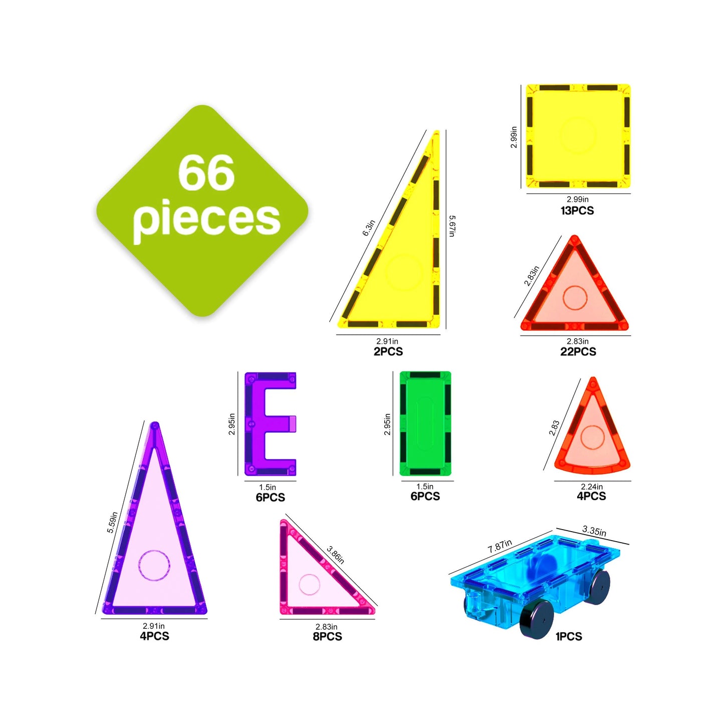 EverPlay - Set de 66 Piezas Bloques Magneticos