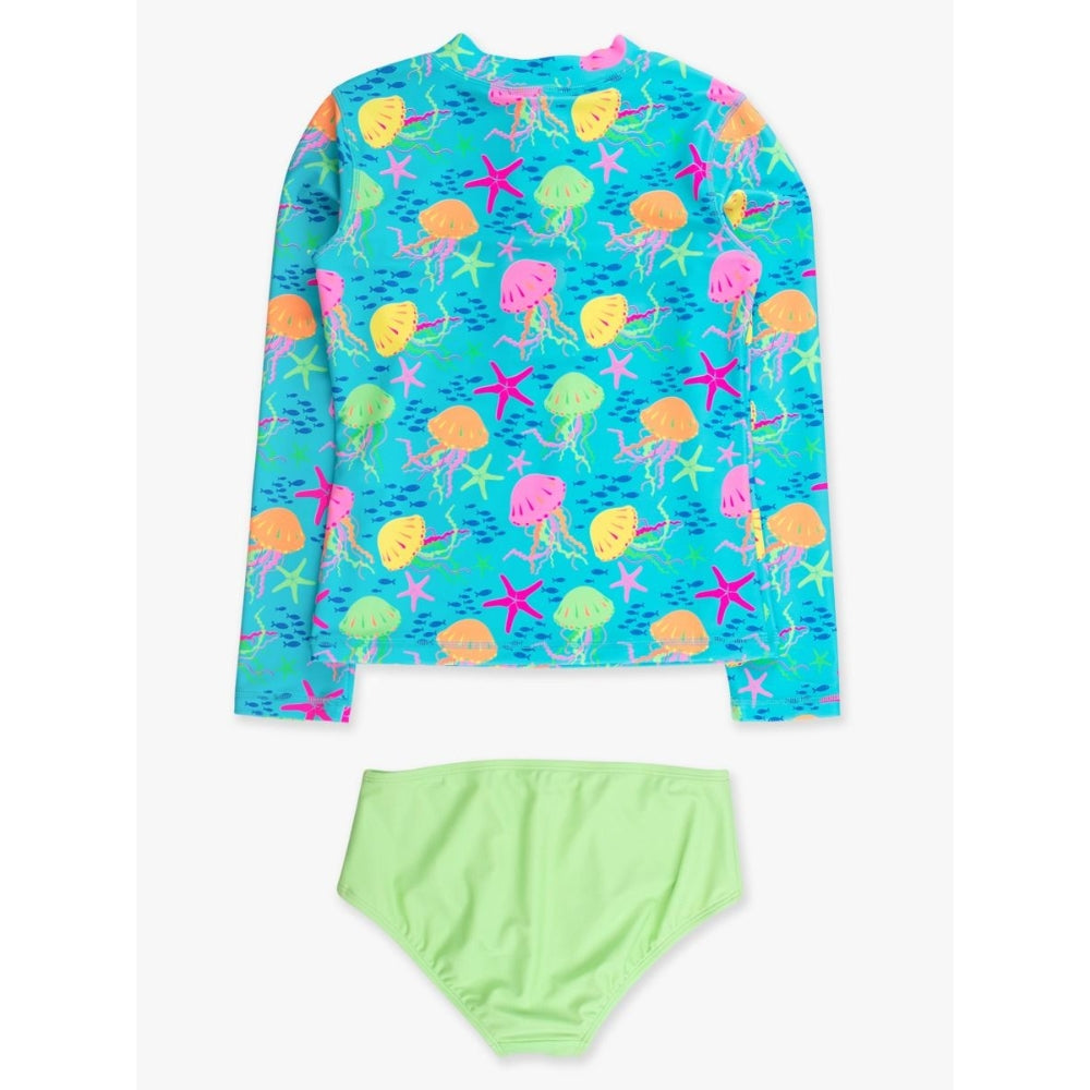 Vestido de Baño 2 Piezas Manga Larga Jelly Fish Neon