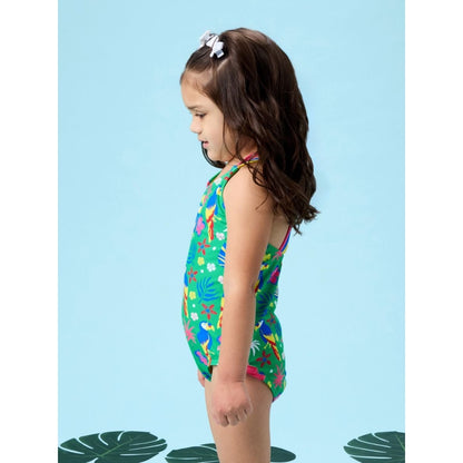 Vestido de Baño 1 Pieza Loros y Palmas