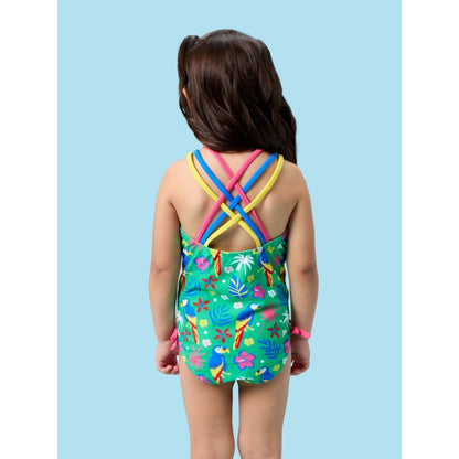 Vestido de Baño 1 Pieza Loros y Palmas