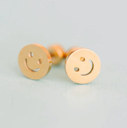 Aretes Classic Smiley Face - (Cubiertos 18K)