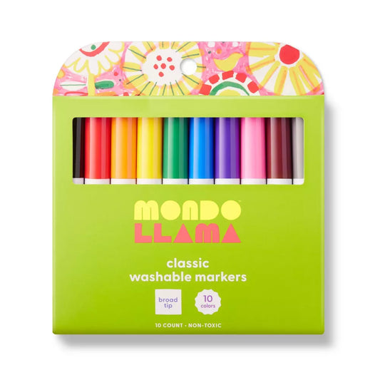 10ct Washable Markers Broad Tip Classic Colors Washable / Set de 10 Marcadores Punta Ancha 2MM Lavables
