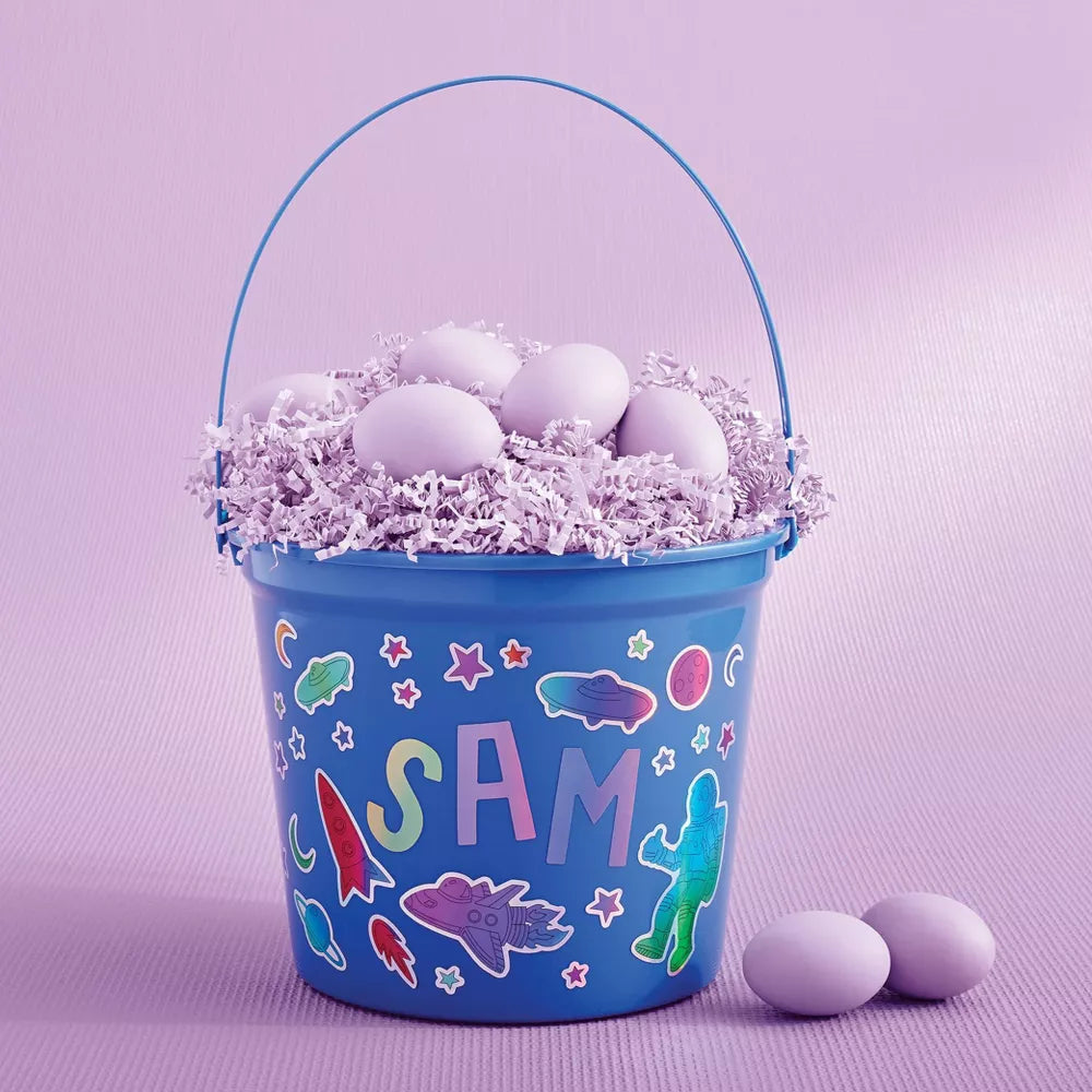 8"x9" 8"x9" Canasta de Pascua Con Stickers - Azul