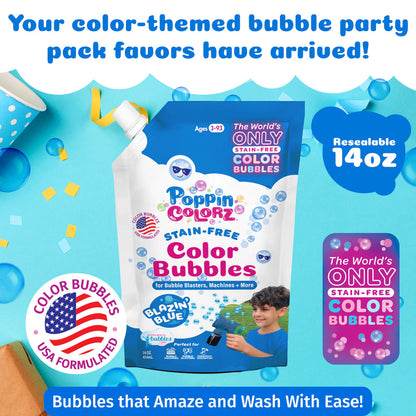 PoppinColorz™️ Stain-Free Color Bubbles Refill – Blazin' Blue 14oz