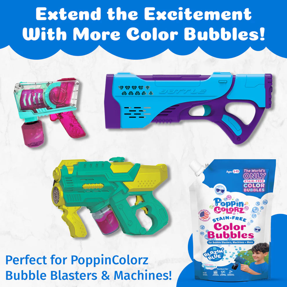 PoppinColorz™️ Stain-Free Color Bubbles Refill – Blazin' Blue 14oz