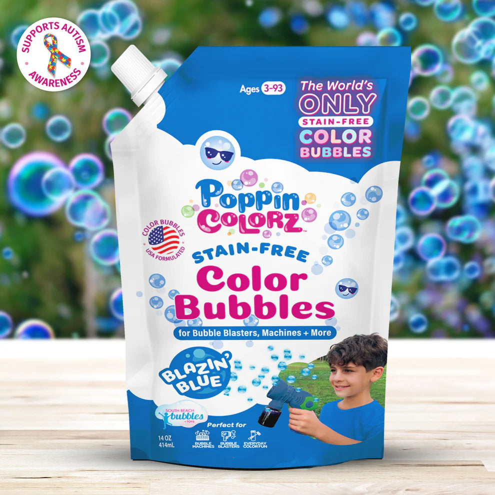 PoppinColorz™️ Stain-Free Color Bubbles Refill – Blazin' Blue 14oz