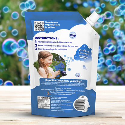PoppinColorz™️ Stain-Free Color Bubbles Refill – Blazin' Blue 14oz