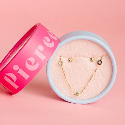 Set Rainbow Daisy - Set de Collar y Aretes - Stainless Steel