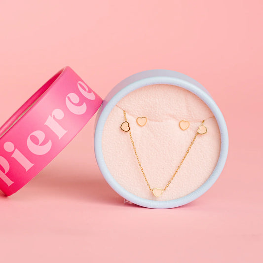 Peachy Heart Necklace/Earring Set  - Set de Aretes y Collar de Corazon Peach