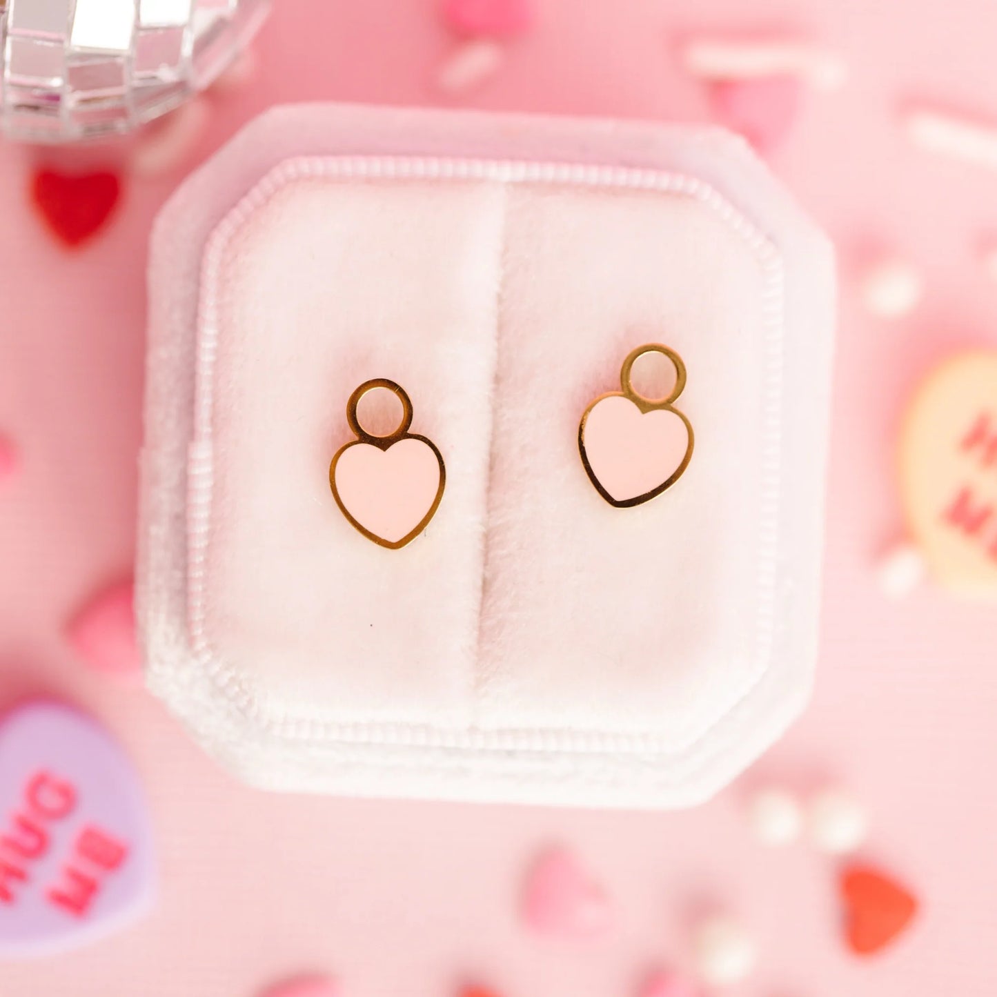 Charms para Argollas -  Peachy Heart  (Cubiertos 18K)