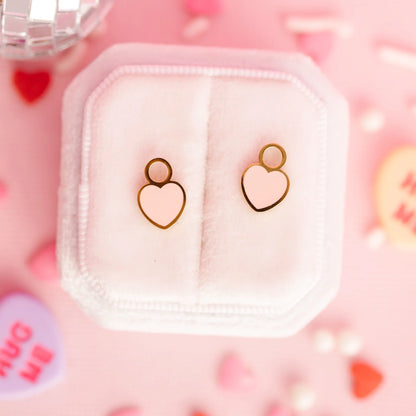 Charms para Argollas -  Peachy Heart  (Cubiertos 18K)