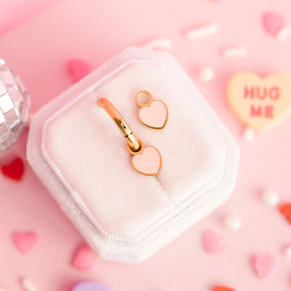 Charms para Argollas -  Peachy Heart  (Cubiertos 18K)