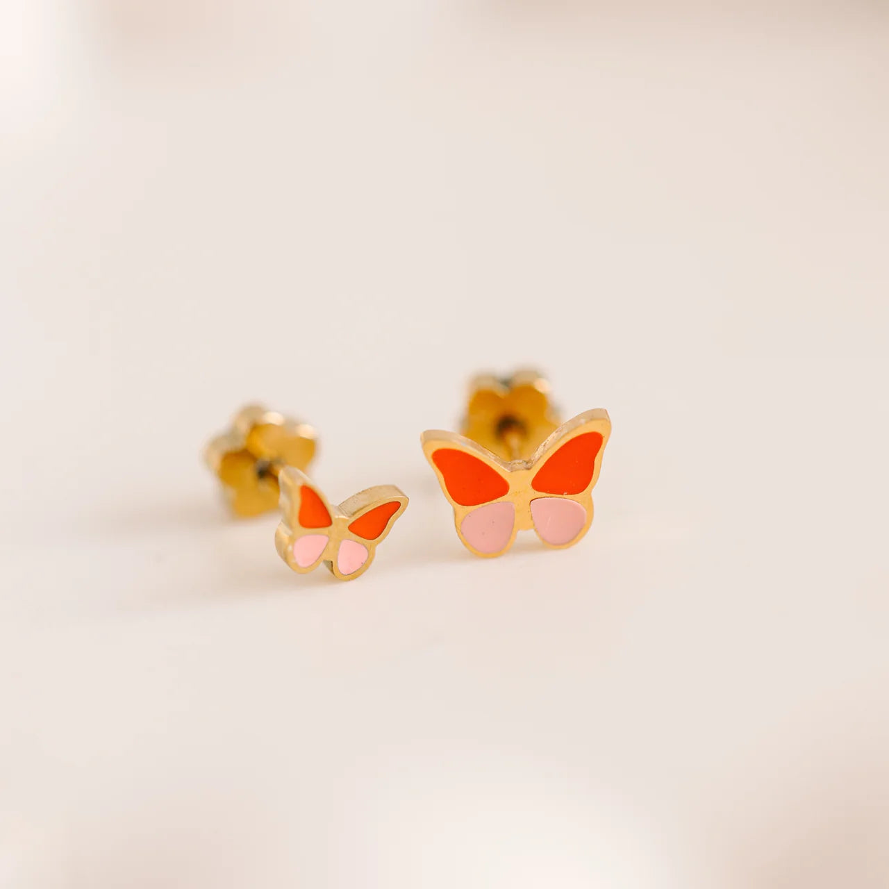 Aretes (Cubiertos 18K) - Tiny Butterfly Colorblock - Aretitos Mariposa Colorblock Mini