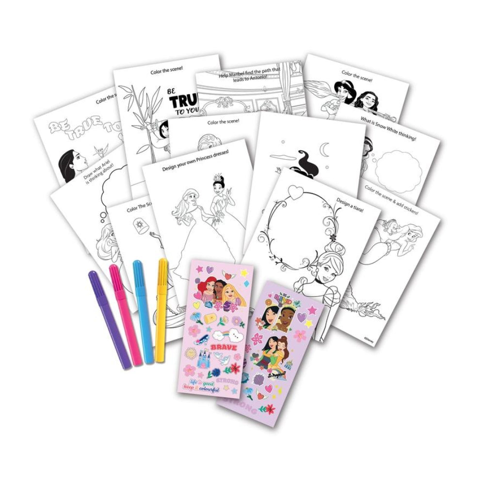 ©Disney Princess Stow and Go Color & Stickers Activity Kit Portable Case