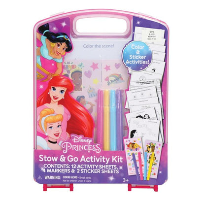 ©Disney Princess Stow and Go Color & Stickers Activity Kit Portable Case