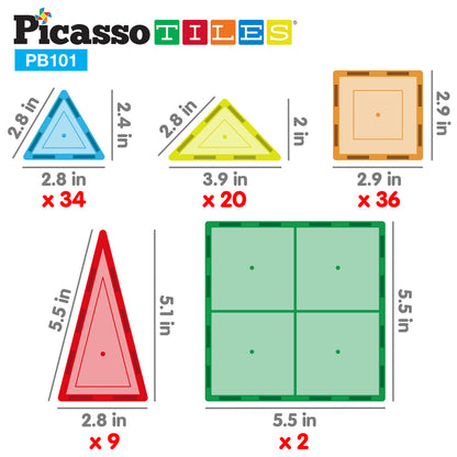 Bloques Magnéticos - Set de 101 piezas con Estuche de Viaje